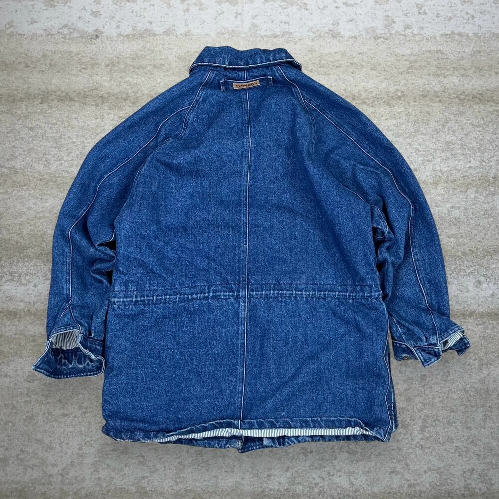 True Vintage 70s Jean Jacket Womens L Dark Wash Denim Button Up 100% Cotton - Picture 3 of 4